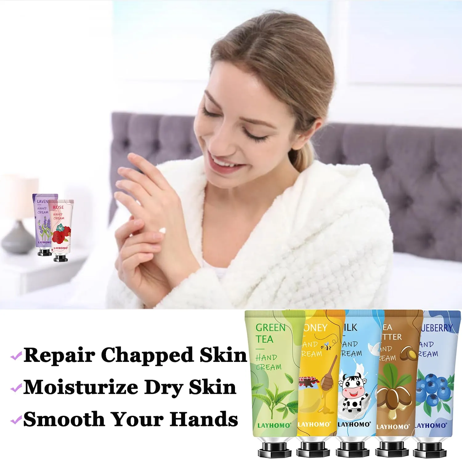 10 Pack Hand Cream Gift Set for Women,Nurse Gifts for Women,Teacher Appreciation Gifts,Hand Lotion for Dry Cracked Hands,With Vitamin E,Natural Plant Fragrance Hand Lotion Travel Size Mini Lotion Bulk