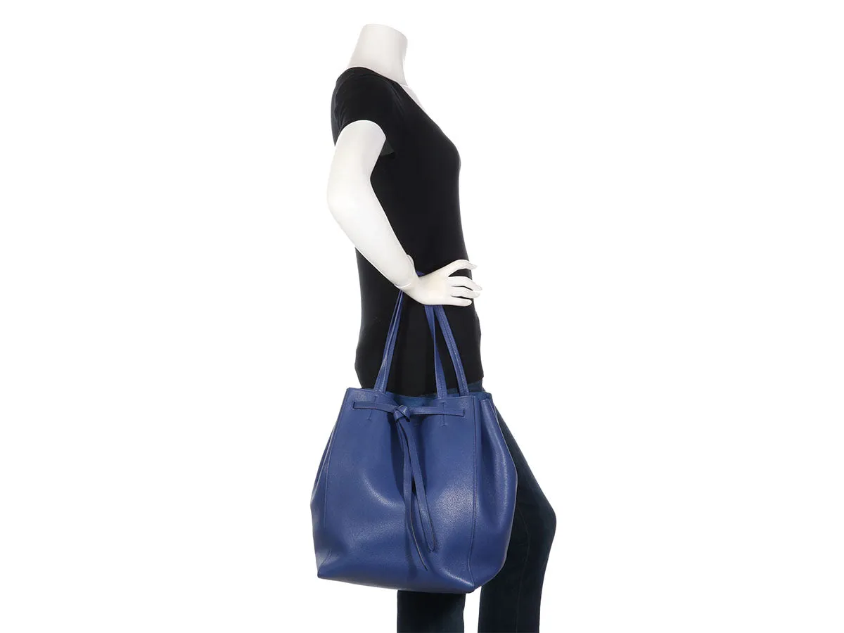 Céline Medium Blue Cabas Phantom with Belt