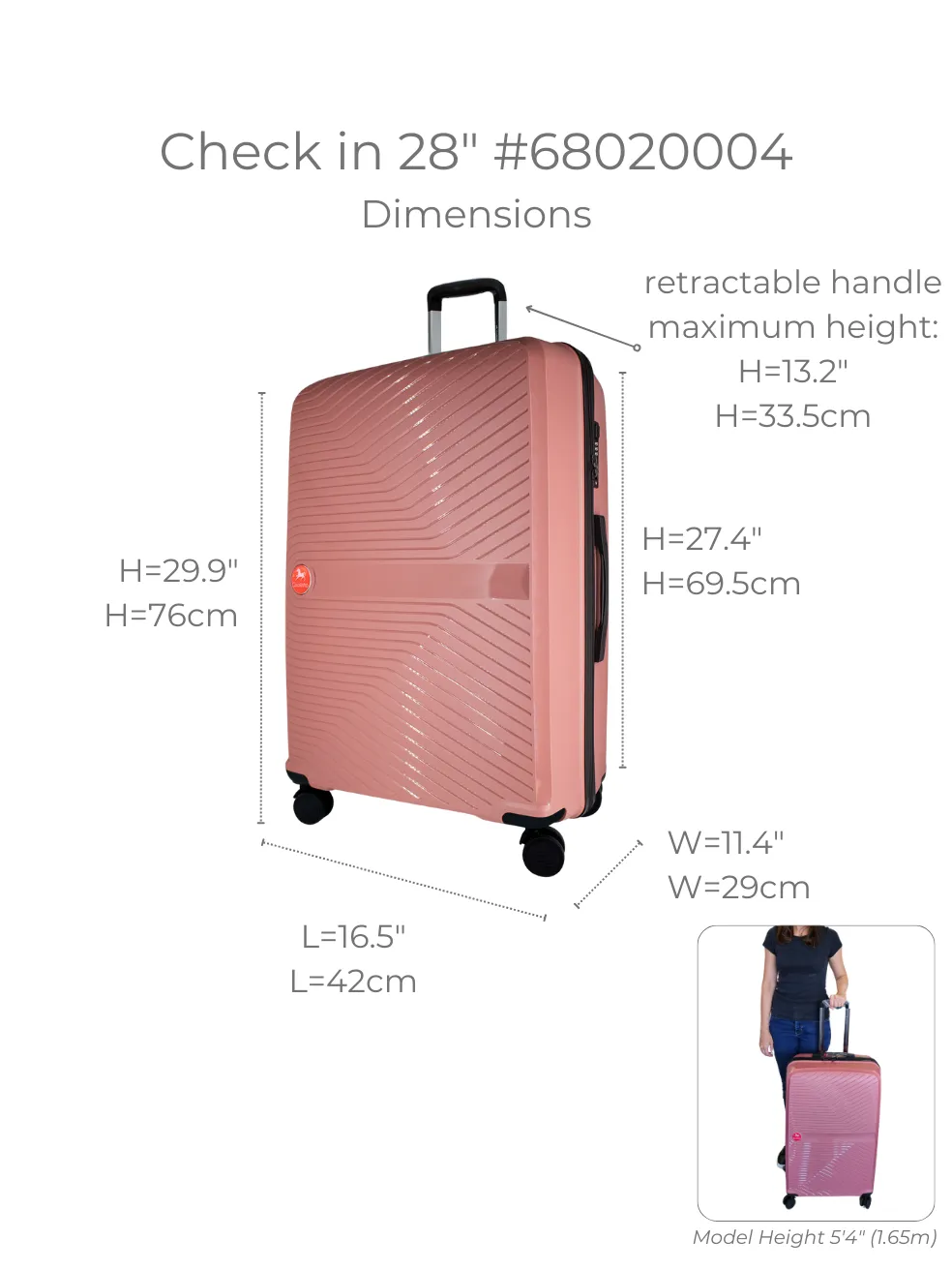 Colorful Check-in Hardside Luggage (28")
