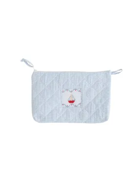 Diamond Quilted Cosmetic - Sailboat