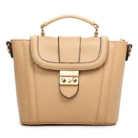 Fashionable Solid Color and Metallic Design Women's Tote Bag - Apricot