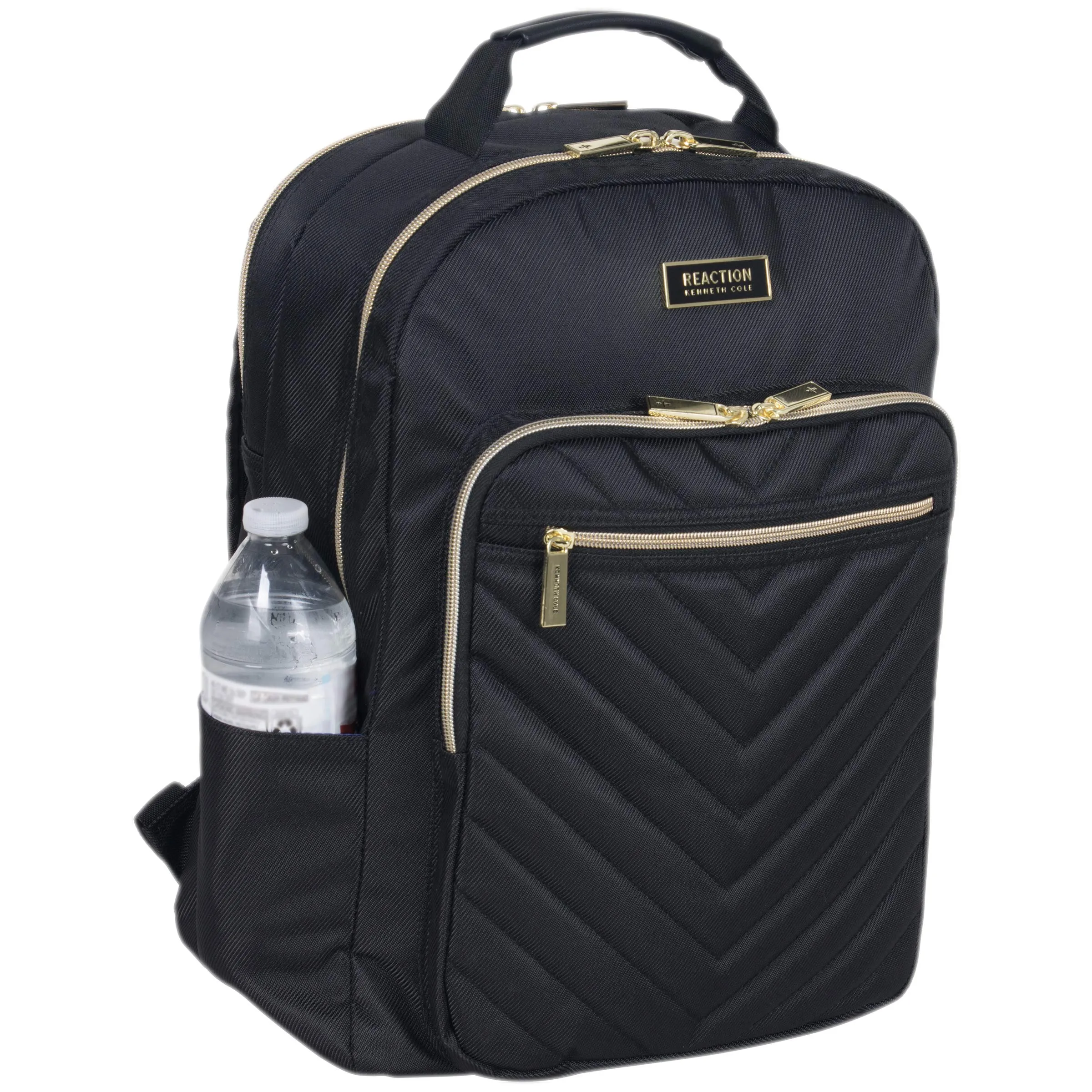 Kenneth Cole Reaction Women's Chelsea Chevron Quilted 15-Inch Laptop & Tablet Fashion Travel Backpack, Black, One Size
