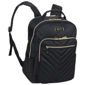 Kenneth Cole Reaction Women's Chelsea Chevron Quilted 15-Inch Laptop & Tablet Fashion Travel Backpack, Black, One Size