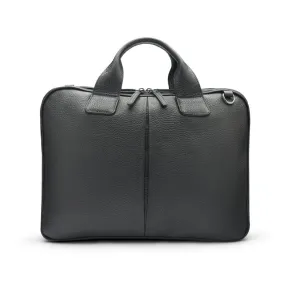 Kingston Leather 13" Laptop Briefcase - Black With Gunmetal