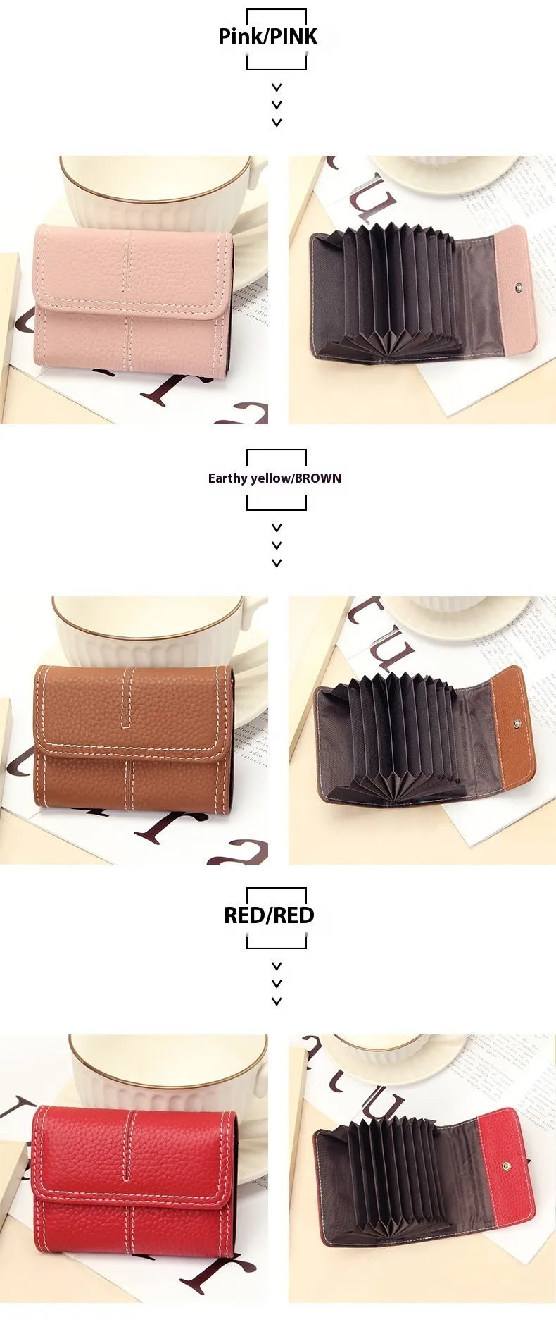 Large Capacity Women's Certificate Holder First Layer Cowhide Card Holder Wallet