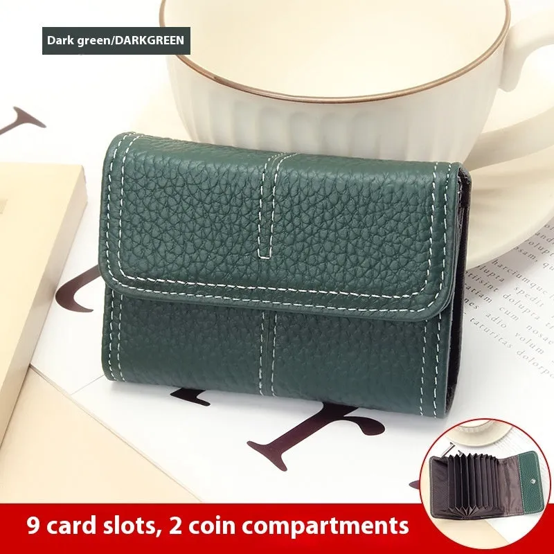 Large Capacity Women's Certificate Holder First Layer Cowhide Card Holder Wallet