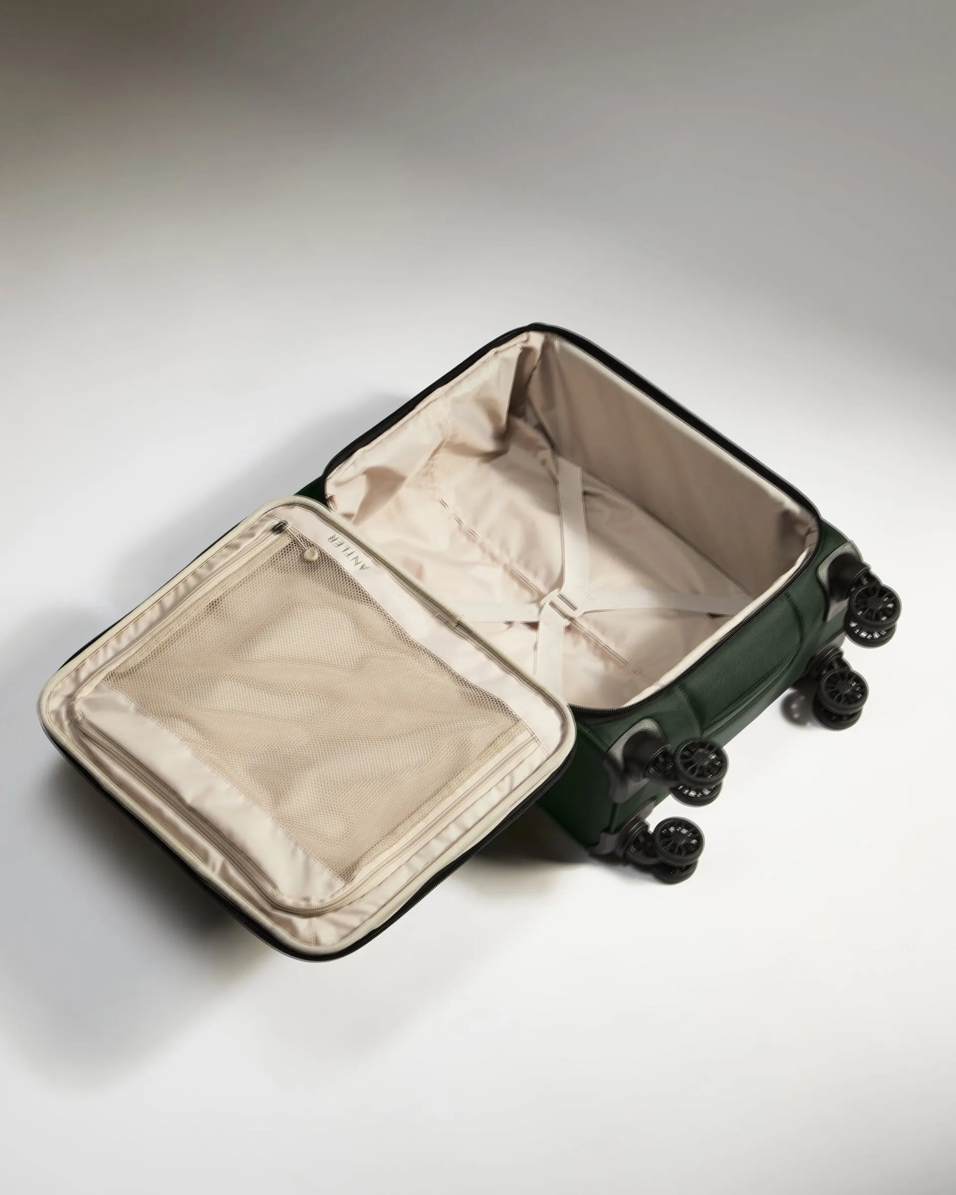 Lightest Cabin Suitcase in Antler Green - Soft Stripe