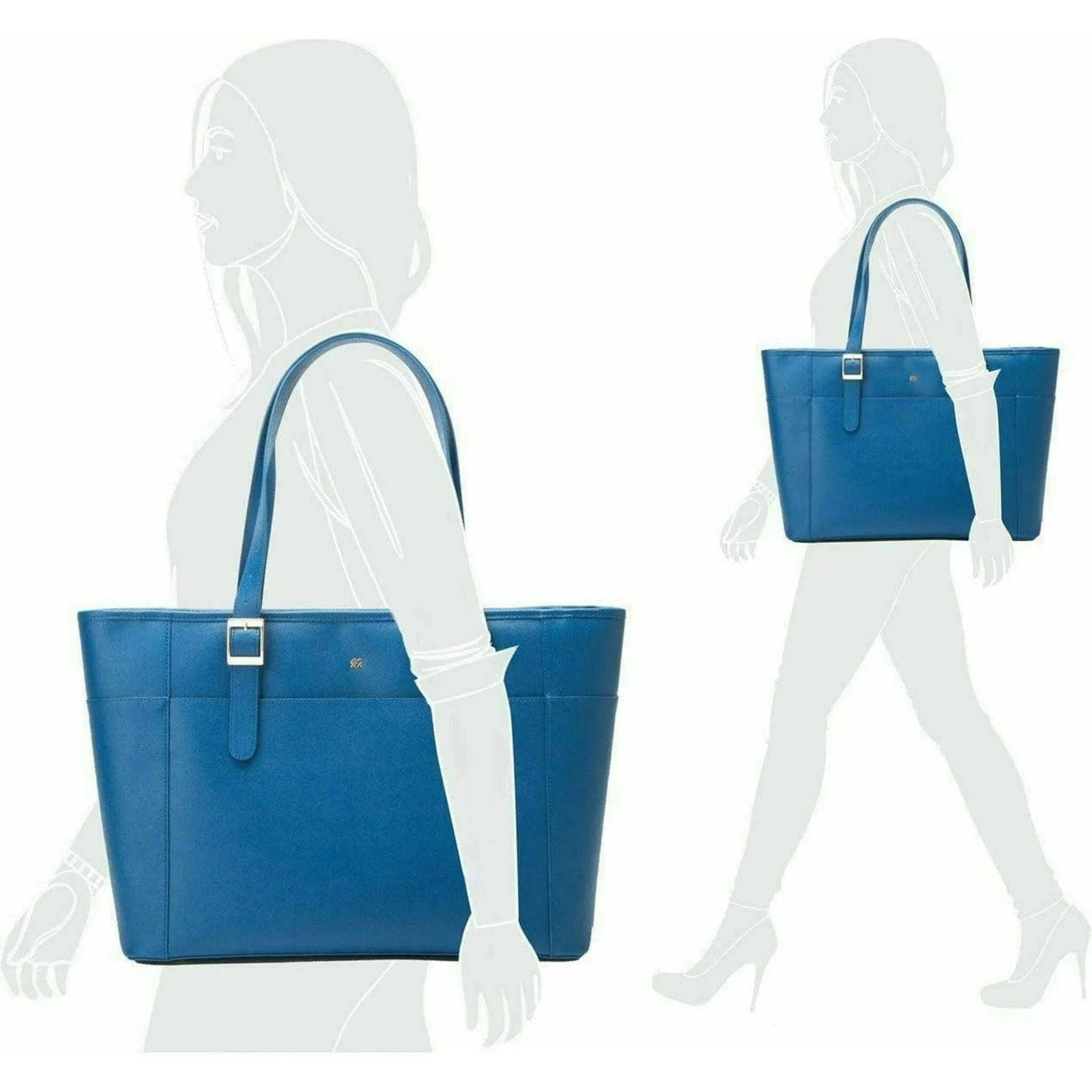 Miley - Blue Vegan Leather Laptop Bag