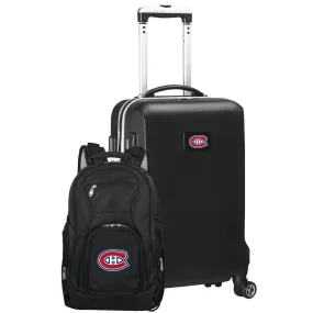Montreal Canadiens Deluxe 2-Piece Backpack and Carry-on Set in Black