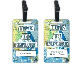 Personalized Travel Luggage Tags Identification Tag Set of 2 - Explore