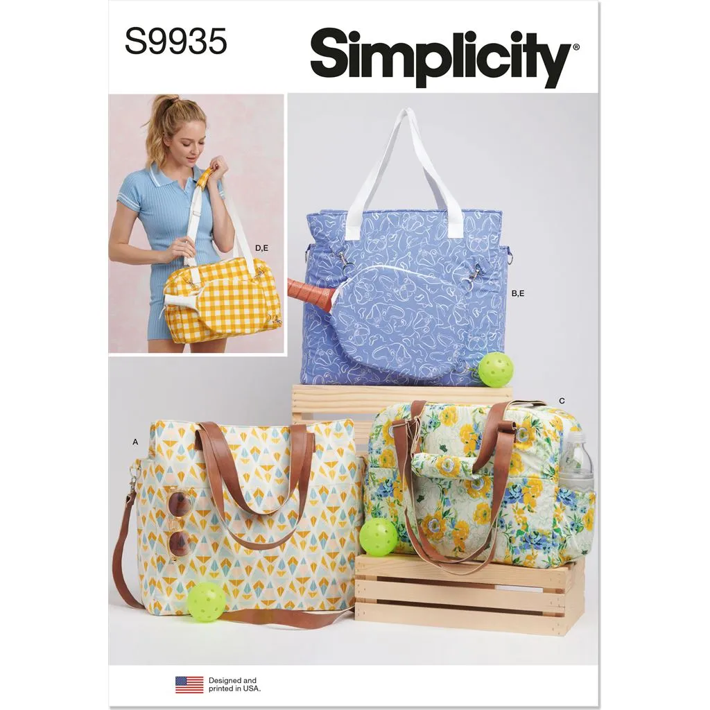 Simplicity Sewing Pattern S9935 Totes and Pickleball Paddle Cover