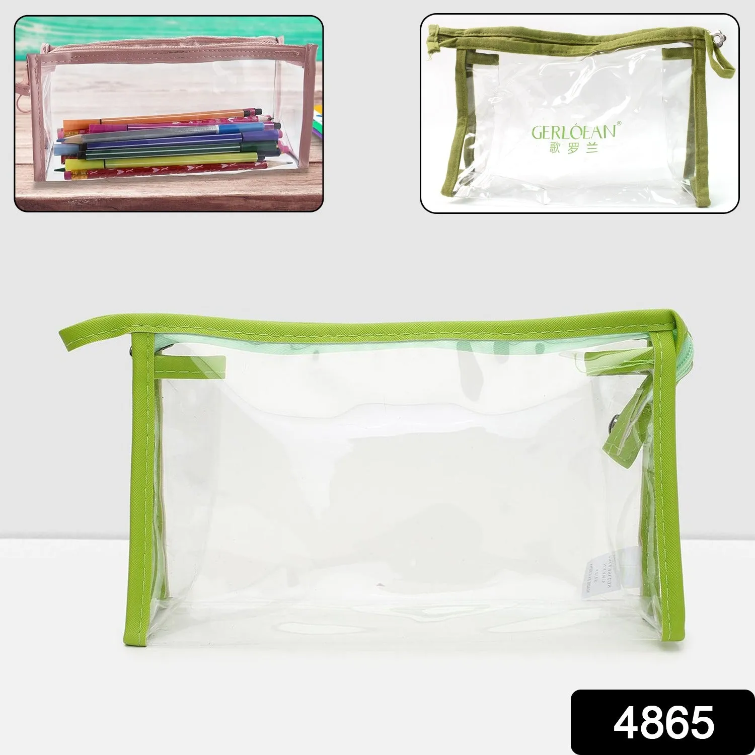 Transparent Zipper Closing Pouch 1 Pc