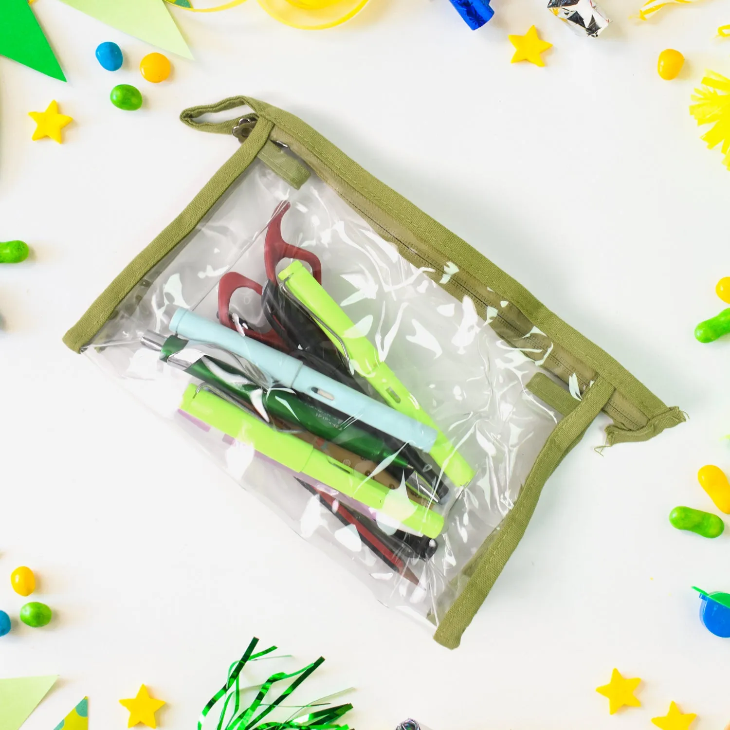 Transparent Zipper Closing Pouch 1 Pc