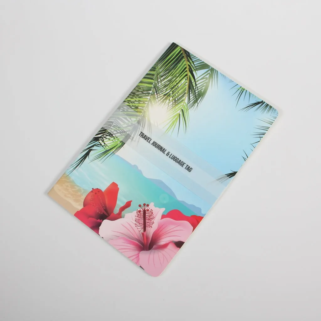 Tropical Travel Journal & Shell Vegan Leather Luggage Tag Set