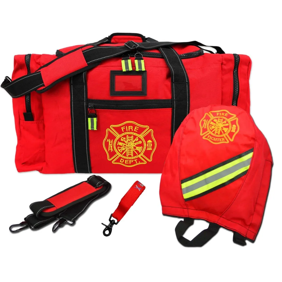 Value Step-In Turnout Gear Bag Package – Including Turnout Bag, SCBA Mask Bag, Shoulder Strap & Glove Holder