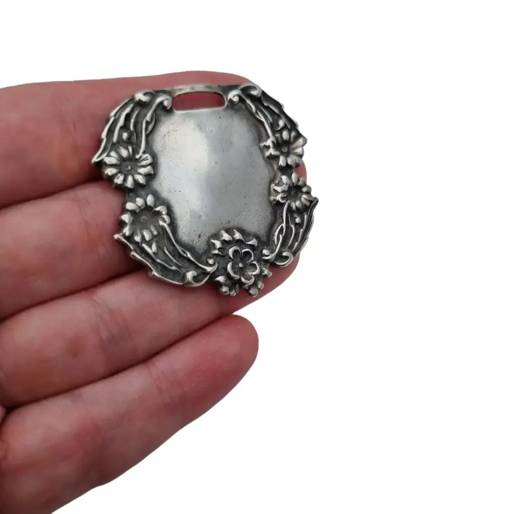 Vintage t foree sterling silver, luggage tag for travel engraving.