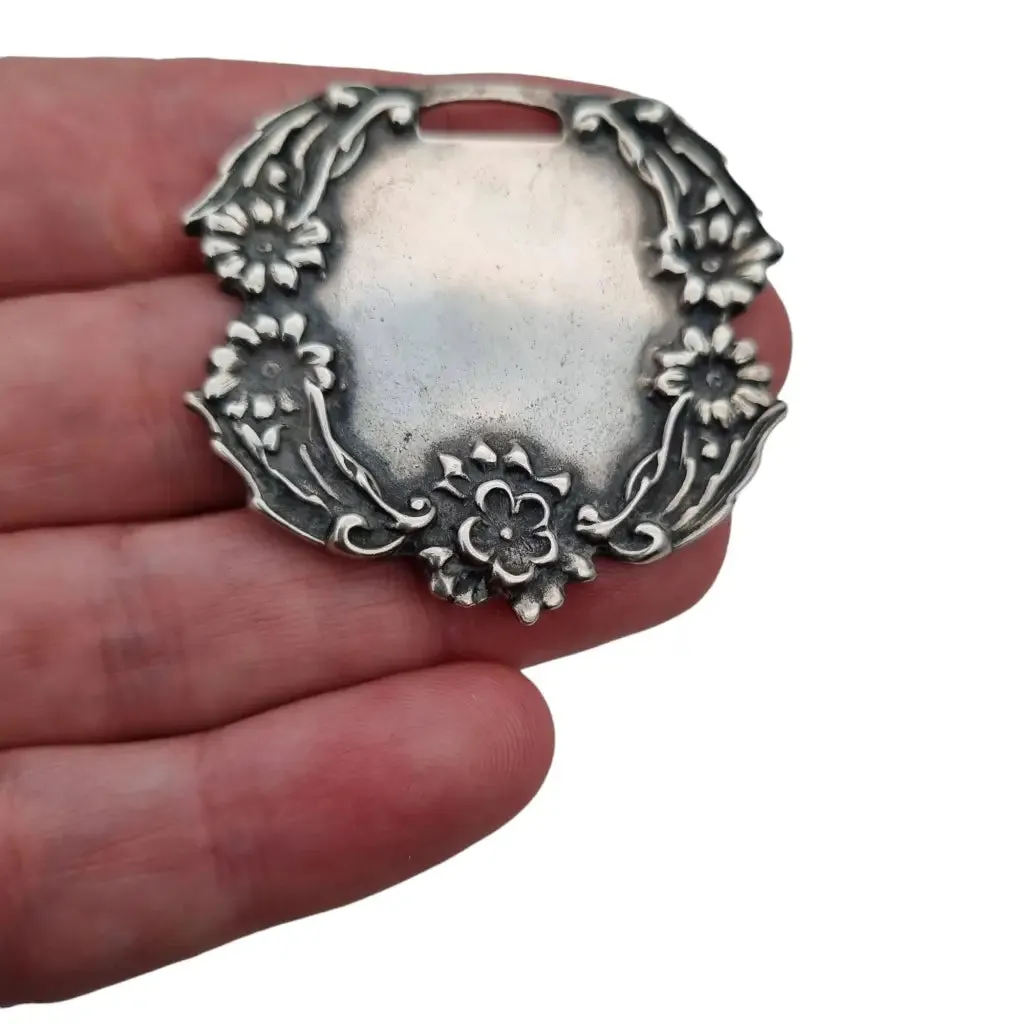 Vintage t foree sterling silver, luggage tag for travel engraving.