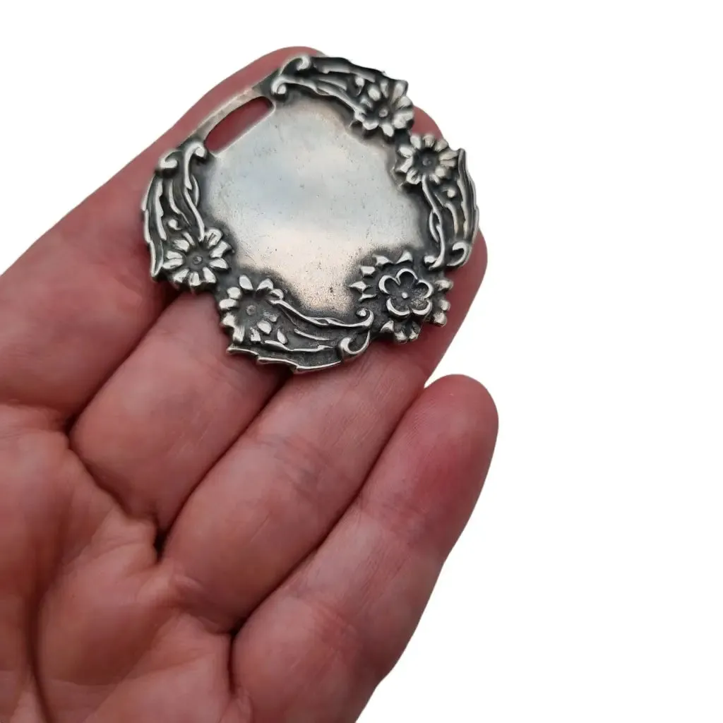 Vintage t foree sterling silver, luggage tag for travel engraving.