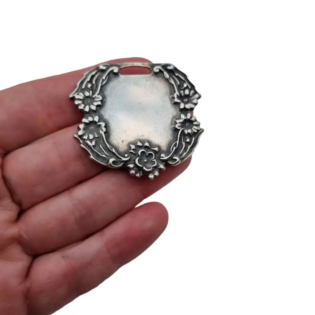 Vintage t foree sterling silver, luggage tag for travel engraving.