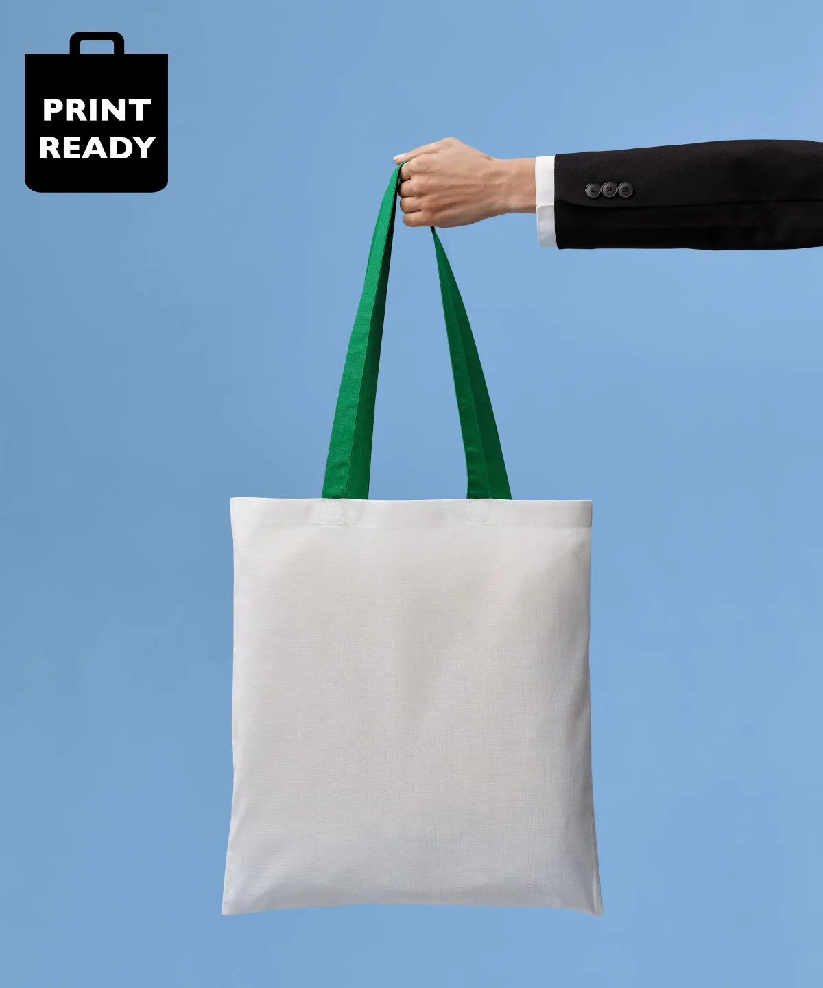 White/Royal - Varsity cotton shopper long handle