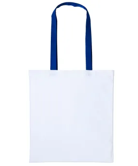White/Royal - Varsity cotton shopper long handle