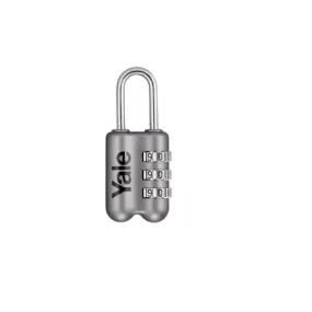 Yale Resettable Travel Luggage Padlock Gry